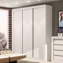 Ver imagem 2 de Quarto de Casal Laura com Guarda-Roupa Casal 3 Portas e Cômoda Espresso Móveis Branco