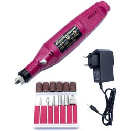 Lixa para Unha de Pe Mão Eletrica Portatil Esfoliador Pedicure Rosa - 1