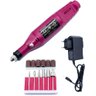Lixa para Unha de Pe Mão Eletrica Portatil Esfoliador Pedicure Rosa - 1