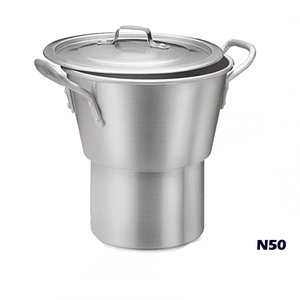 Cuscuzeiro de Alumínio Industrial com Base e Tampa 19 Litros N°50 ABC