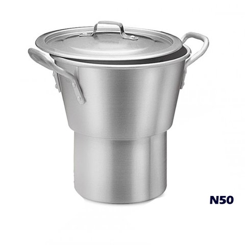 Cuscuzeiro de Alumínio Industrial com Base e Tampa 19 Litros N°50 ABC
