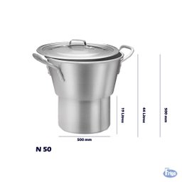 Cuscuzeiro de Alumínio Industrial com Base e Tampa 19 Litros N°50 ABC - 2