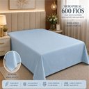 Ver imagem 4 de Lençol Avulso Quality Queen Micropercal 600 Fios Macio sem Elástico Azul Claro