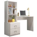 Ver imagem 1 de Escrivaninha Multifuncional 2 Gavetas 138cm Branco Plla