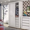 Ver imagem 5 de Quarto de Solteiro Completo Luiza com Guarda-Roupa 2 Portas, Cômoda e Cama Espresso Móveis Branco