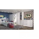Ver imagem 1 de Quarto de Solteiro Completo Luiza com Guarda-Roupa 2 Portas, Cômoda e Cama Espresso Móveis Branco