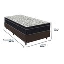 Ver imagem 3 de Cama Box Marrom e Colchão Airtech 150 Espuma D45 Solteiro Ortobom