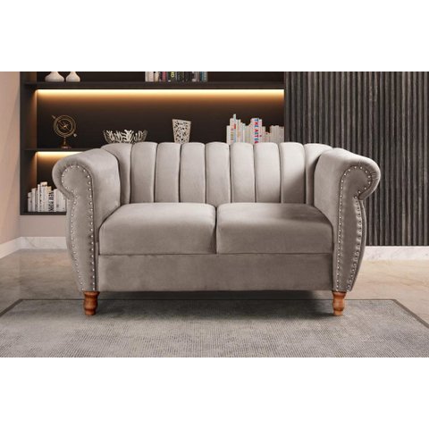 Conjunto Realeza 2 e 3 Lugares Cor:Veludo Capuccino 250