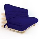 Ver imagem 1 de Sofa Cama Futon Oriental King Azul Royal Acquablock Madeira Maciça Pinus Natural sem Pintura