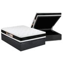 Ver imagem 1 de Cama Box Baú Casal: Colchão Espuma D45 Castor Black e White Air Double Face + Base CRC Suede Gray(13