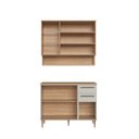 Ver imagem 6 de Cozinha Compacta Modulada 4 Peças com Tampo 1,20m e Nicho Decorativo Isabelle Bege/Freijó/Arenas