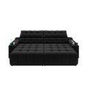 Ver imagem 5 de Sofá Connect Premium 2,00m Assento Retrátil/reclinável com Porta Copos e Entrada Usb Suede Preto