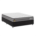 Ver imagem 1 de Cama Box Casal Preto + Colchão Life D33 Pillow Top Cinza 61x138x188cm - e - Shop Casa