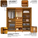 Ver imagem 7 de Guarda-roupa Casal 3 Portas 1 Porta Reflecta com Led com Pés 100% Mdf Royale
