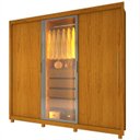 Ver imagem 3 de Guarda-Roupa Casal 3 Portas 1 Porta Reflecta com LED com Pés 100% MDF Royale Marrom/Marrome/Off White