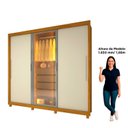 Ver imagem 6 de Guarda-Roupa Casal 3 Portas 1 Porta Reflecta com LED com Pés 100% MDF Royale Marrom/Marrome/Off White