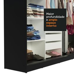 Guarda-roupa Casal Madesa Kansas 3 Portas de Correr com Espelho 3 Gavetas - 7 Guarda-roupa Casal Madesa Kansas 3 Portas de Correr com Espelho 3 Gavetas - 7