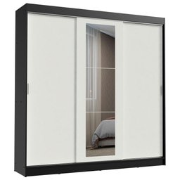 Guarda-roupa Casal Madesa Kansas 3 Portas de Correr com Espelho 3 Gavetas - 2 Guarda-roupa Casal Madesa Kansas 3 Portas de Correr com Espelho 3 Gavetas - 2