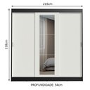 Ver imagem 3 de Guarda-roupa Casal Madesa Kansas 3 Portas de Correr com Espelho 3 Gavetas