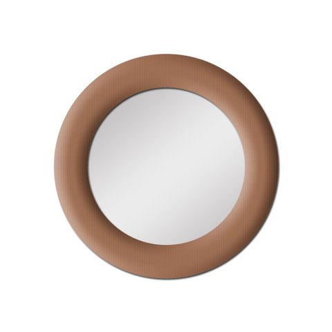 Espelho Decorativo Madrid Bouclê 90cm Redondo Terracota
