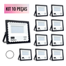 Kit 10 Refletor 100w Led Smd Slim Mini Holofote Branco Frio Ip67 Bivolt - 2
