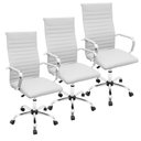 Ver imagem 1 de Kit 3 Cadeiras Eames Esteirinha Presidente Escritório Boston Eames Alta - Branca Branco
