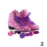 Patins Retrô Clássico 4 Rodas Quad Roller 33/34 - Bbr Toys:rosa - 1