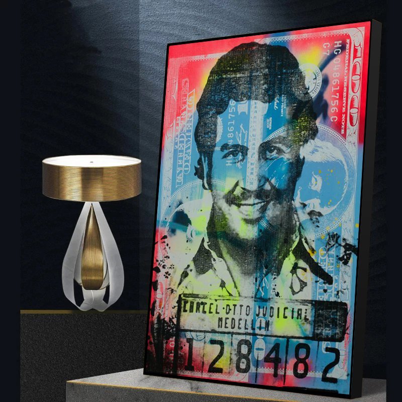 Quadro Pablo Escobar Procurado:90x60 cm/BORDA INFINITA