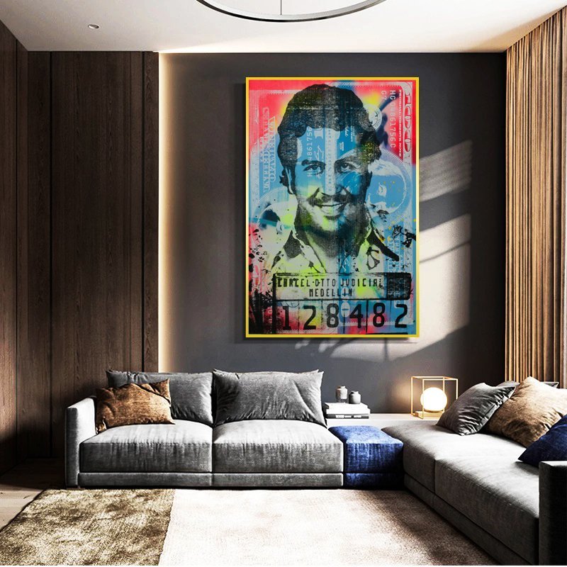 Quadro Pablo Escobar Procurado:90x60 cm/BORDA INFINITA