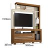 Home Estante Bonnet p/ Sala com Painel TV 52 Polegadas Nature/ Off White - Bela Móveis - 3