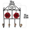 Cabide Rosas Pequenas Artesanal Em Ferro Para Banheiro Libertas Rosas Artesanato Vermelho - 7