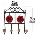 Ver imagem 7 de Cabide Rosas Pequenas Artesanal Em Ferro Para Banheiro Libertas Rosas Artesanato Vermelho