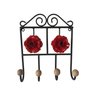 Cabide Rosas Pequenas Artesanal Em Ferro Para Banheiro Libertas Rosas Artesanato Vermelho - 6