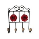 Ver imagem 6 de Cabide Rosas Pequenas Artesanal Em Ferro Para Banheiro Libertas Rosas Artesanato Vermelho