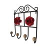 Cabide Rosas Pequenas Artesanal Em Ferro Para Banheiro Libertas Rosas Artesanato Vermelho - 8