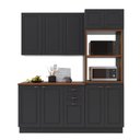 Ver imagem 5 de Armário de Cozinha Modulada Compacta Nara 10 Portas 100% MDF 190cm Chumbo Fidelita Móveis 3 Peças