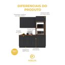 Ver imagem 4 de Armário de Cozinha Modulada Compacta Nara 10 Portas 100% MDF 190cm Chumbo Fidelita Móveis 3 Peças