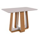Ver imagem 2 de Mesa de Jantar Retangular 4 Lugares 120 Tampo Mdf/vidro Easy Pop Amendoa/off White