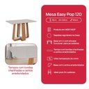 Ver imagem 7 de Mesa de Jantar Retangular 4 Lugares 120 Tampo Mdf/vidro Easy Pop Amendoa/off White
