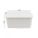 Ver imagem 6 de Cesto Caixa Organizadora Rattan de Plástico Resistente Médio com Tampa Capacidade 8 Litros Cor: