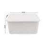 Cesto Caixa Organizadora Rattan de Plástico Resistente Médio com Tampa Capacidade 8 Litros Cor: - 6