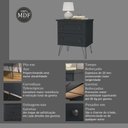 Ver imagem 4 de Mesa de Cabeceira Industrial 54cm 2 Gavetas e Pés 100% Mdf Cor:grafitto