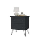 Ver imagem 2 de Mesa de Cabeceira Industrial 54cm 2 Gavetas e Pés 100% Mdf Cor:grafitto
