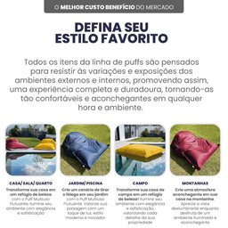 Puff Almofada Gigante Poltrona Encosto Assento Decorativo Retangular Lounge Deck Área Gourmet - 8