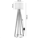 Ver imagem 5 de Luminária de Chão Madri com Pés de Madeira e Tecido Mônaco Bege 158cm