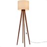 Luminária de Chão Madri com Pés de Madeira e Tecido Mônaco Bege 158cm - 1