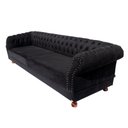 Ver imagem 1 de Sofá Chesterfield Duque 3 lugares 2,30 - Suede Preto / sala de estar, recepção, barbearia