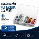 Ver imagem 7 de Caixa Organizadora Nitron 019 10 Divisórias Plástico Resistente Multiuso para Costura Transparente