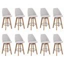 Ver imagem 1 de Kit 10 Banquetas Gourmet Giratória Maya-tecido Linho
