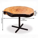 Ver imagem 7 de Mesa de Centro Rústica Madeira Queimada Shou Sugi Ban Borda Viva